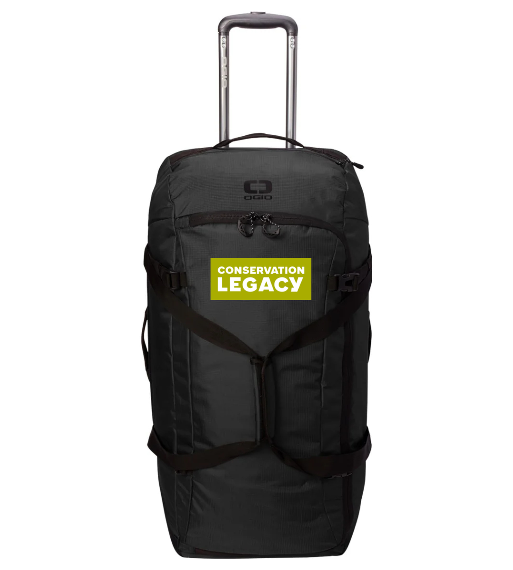 OGIO Passage Wheeled Checked Duffel Blacktop with CL
